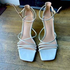 Franco Sarto white kitten strappy sandal